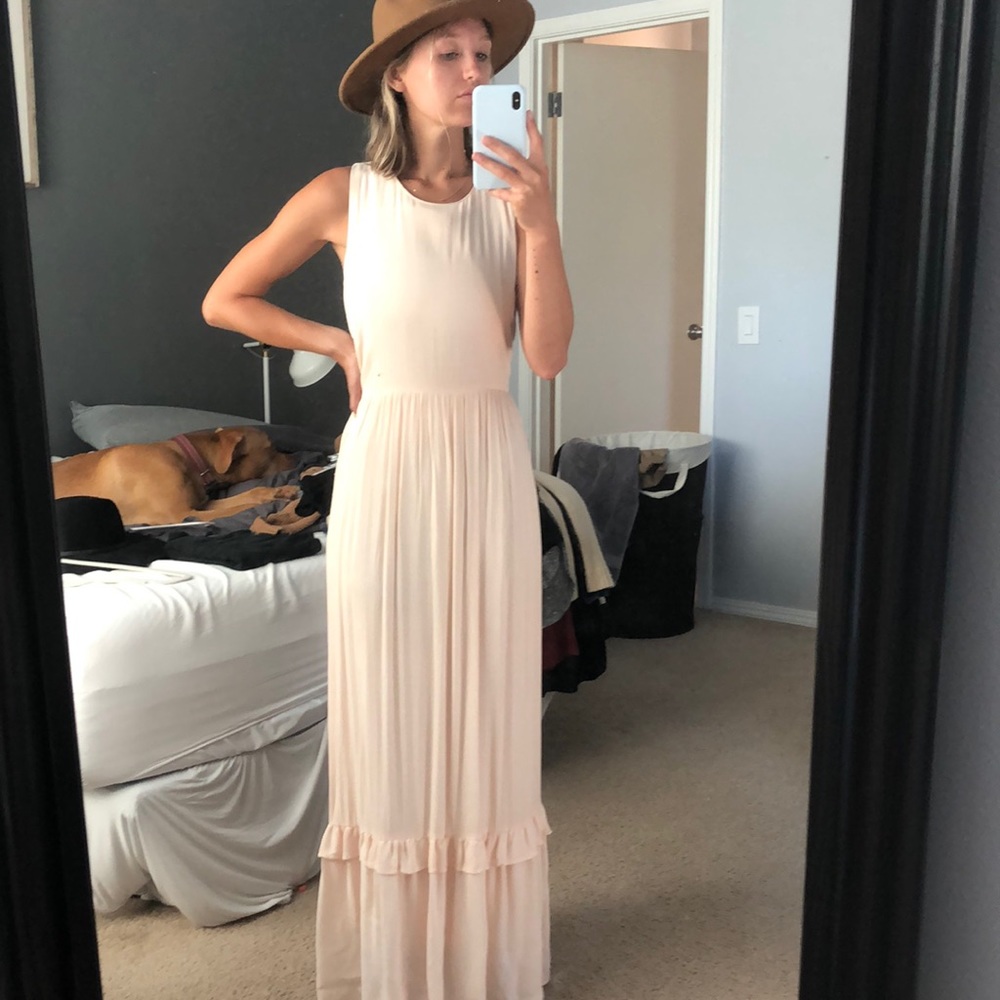 Never worn, like new, blush pink maxi dress